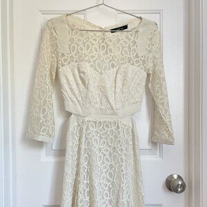 ark & co. Ivory/White Lace Dress with Cut Outs, Size S, Excellent Condition